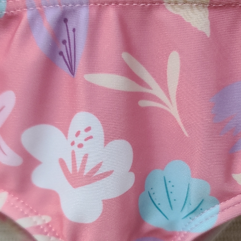 Pink Floral Kids Swimsuit - Picture 9 of 11